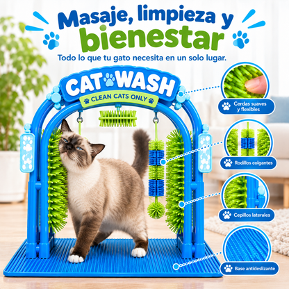 Estación de Aseo y Juego Interactivo para Gatos