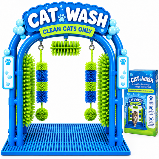 Estación de Aseo y Juego Interactivo para Gatos